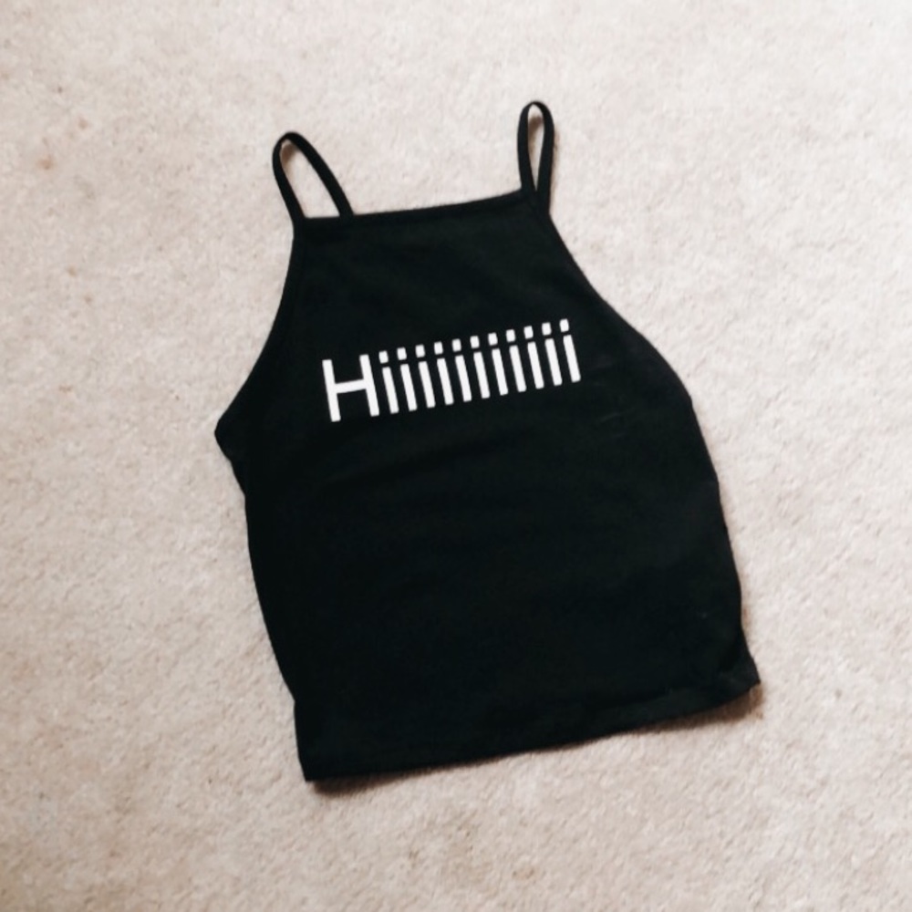 Black Halter Crop Top